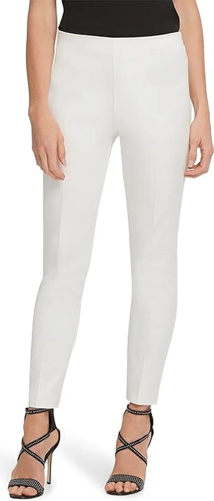 DKNY Straight Leg Pants (Ivory) Women's Casual Pants