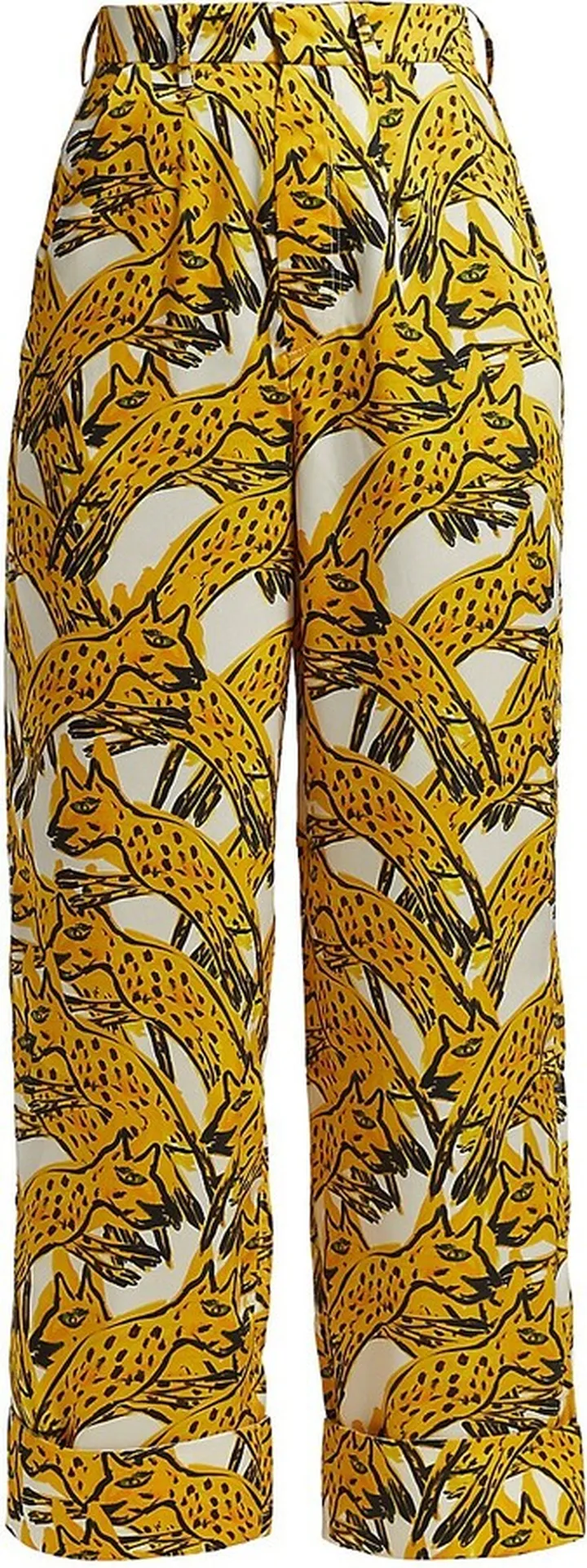 Pouncing Cheetah Printed Straight-Leg Pants