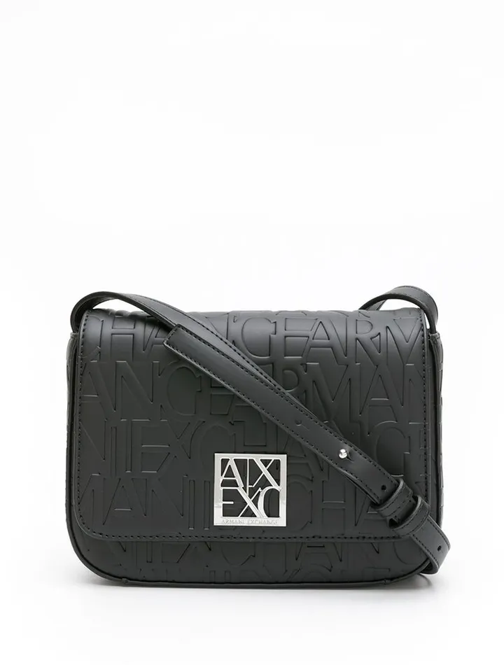 Embossed-Logo Shoulder Bag