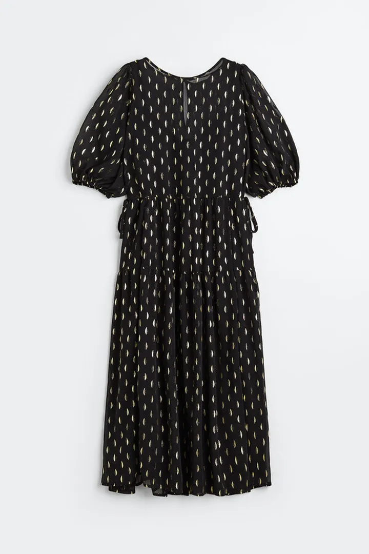 Balloon-sleeved dress