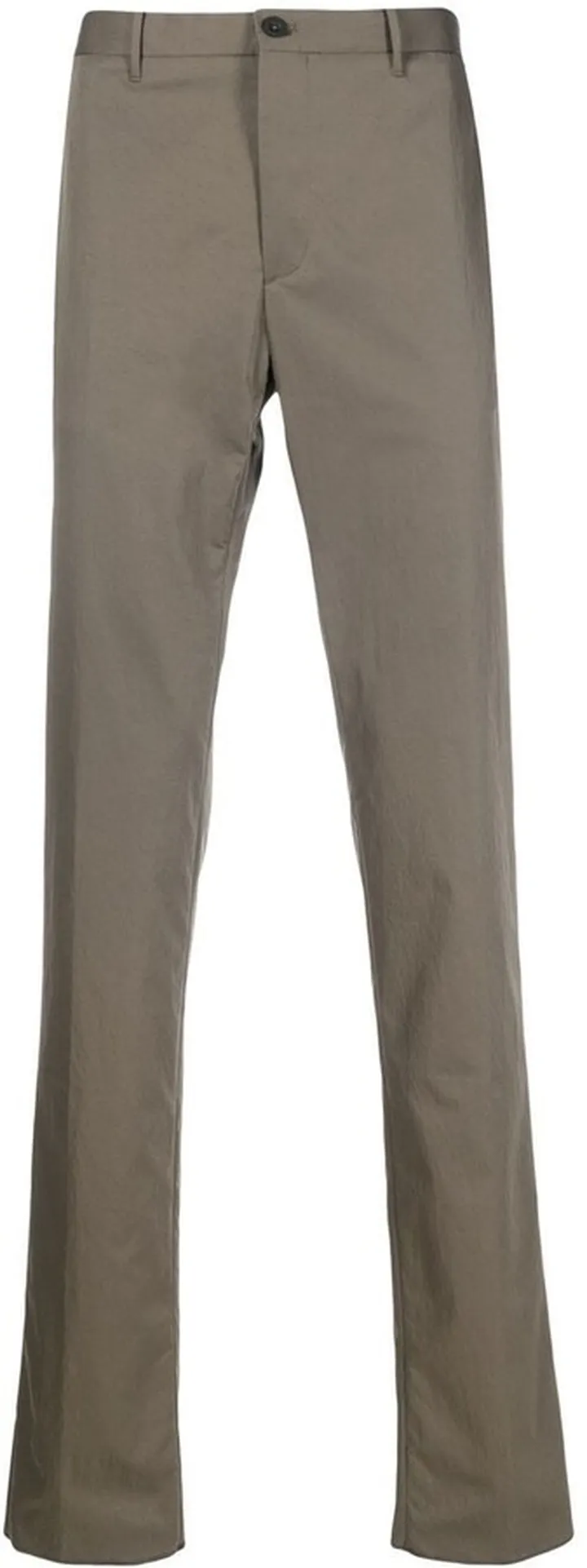 Elasticated-Waist Straight Trousers
