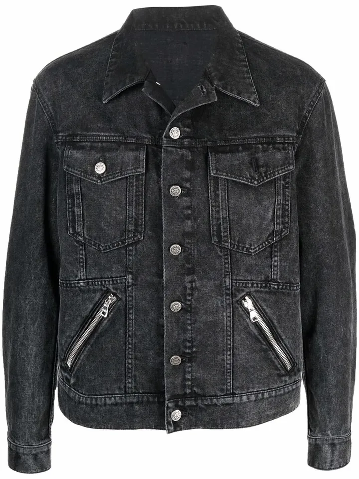 Zip-Detail Denim Jacket