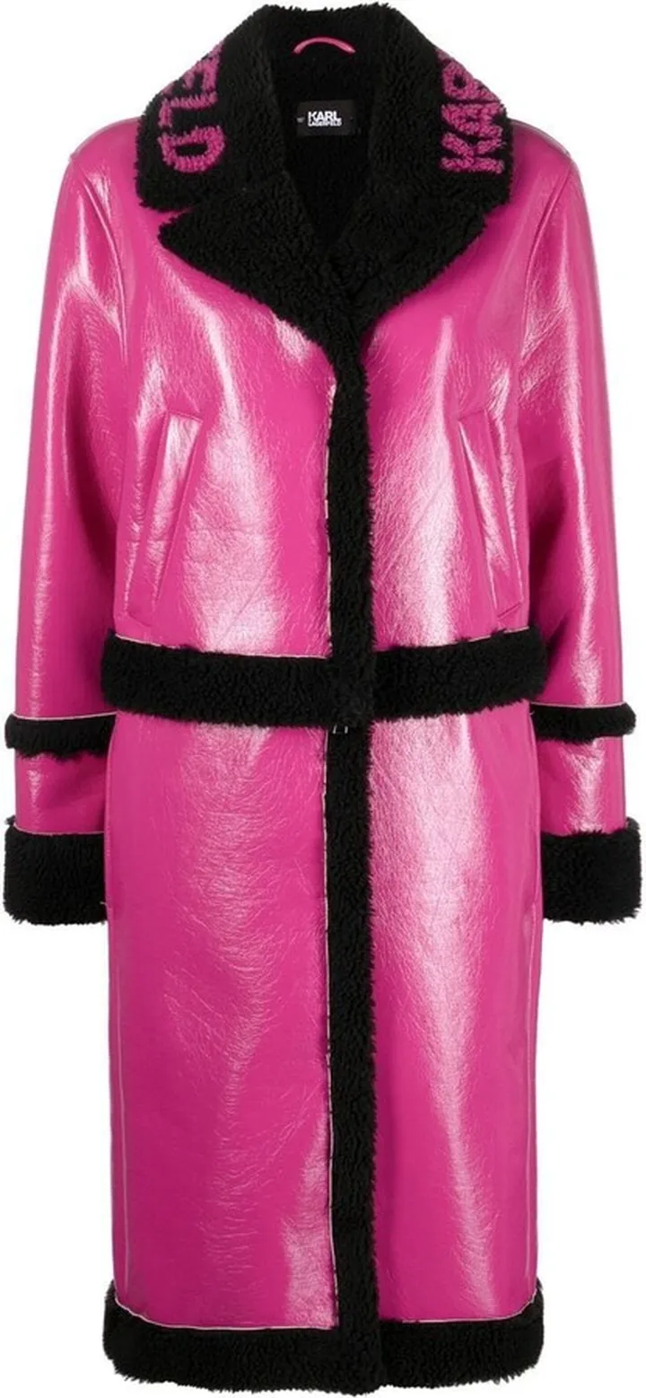 Faux-Shearling Single-Breasted Coat