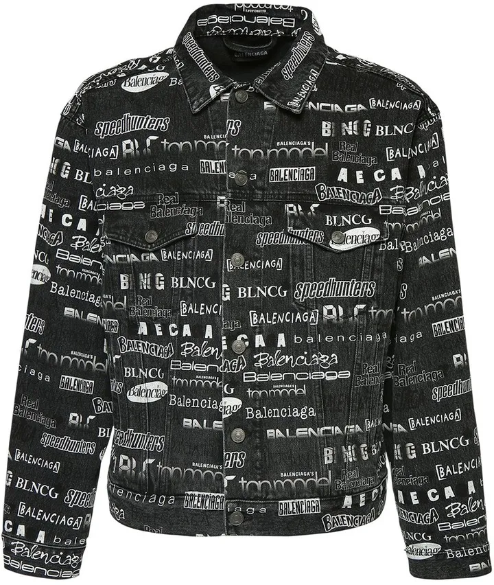 All Over Print Cotton Denim Jacket