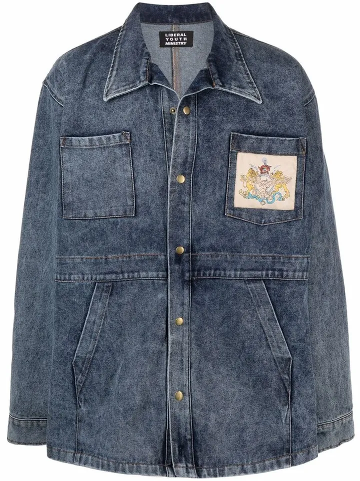 Logo-Print Denim Shirt Jacket