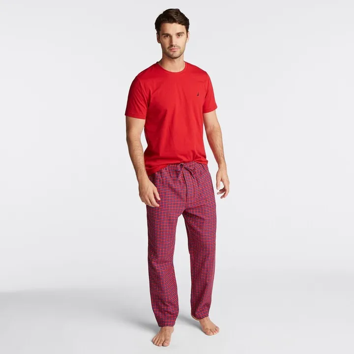 Nautica Mens Plaid Pajama Set