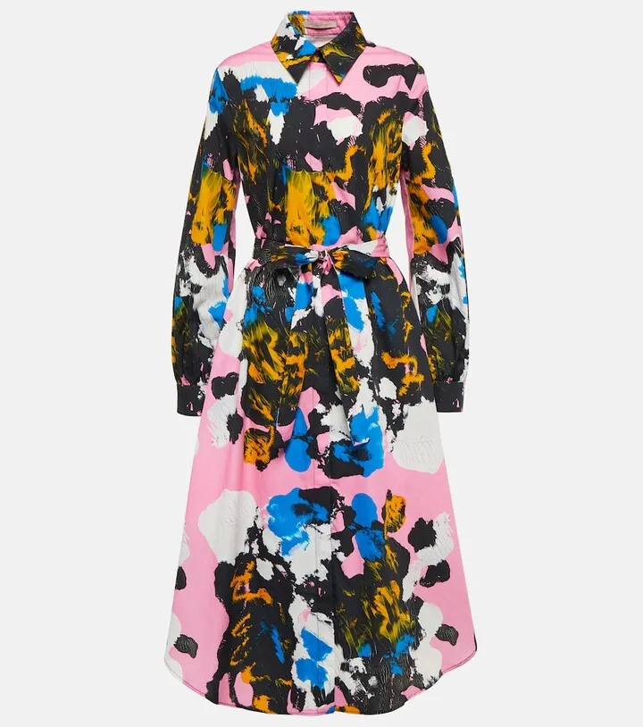 Mindscape printed cotton jersey shirt dress