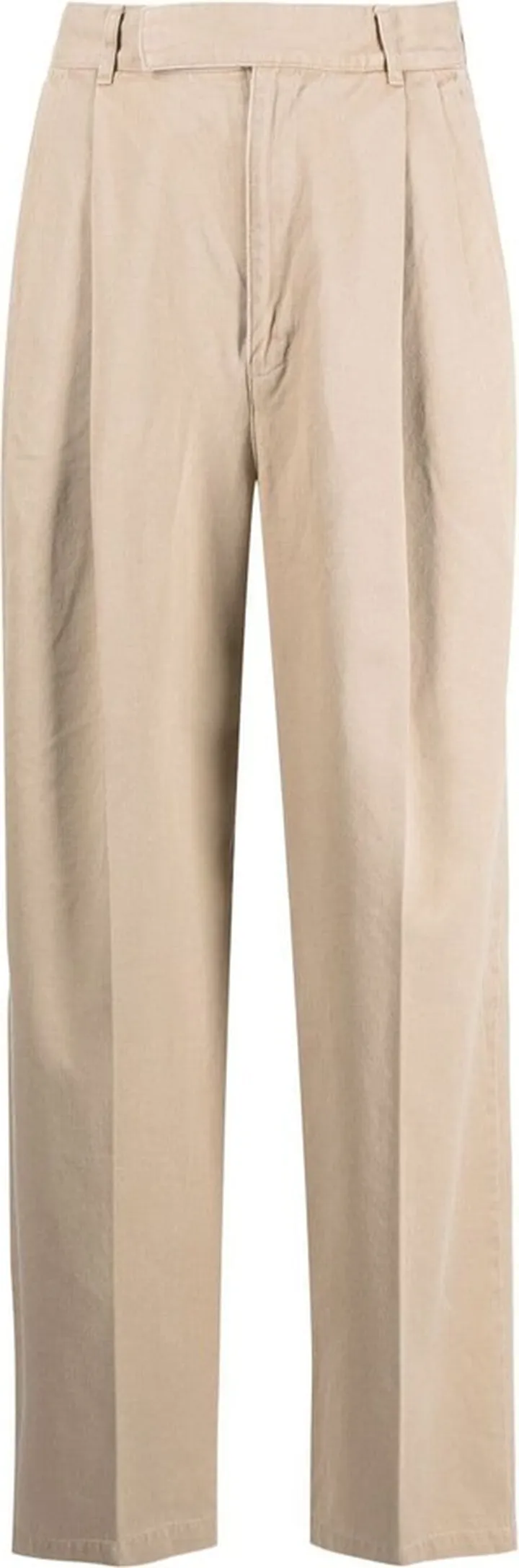 Pleated Cropped Cotton Trousers