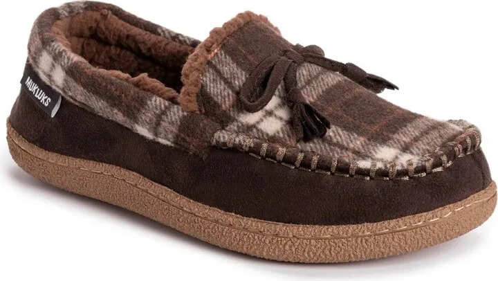 MUK LUKS Men's Tanver Slipper-Dark Brown 13