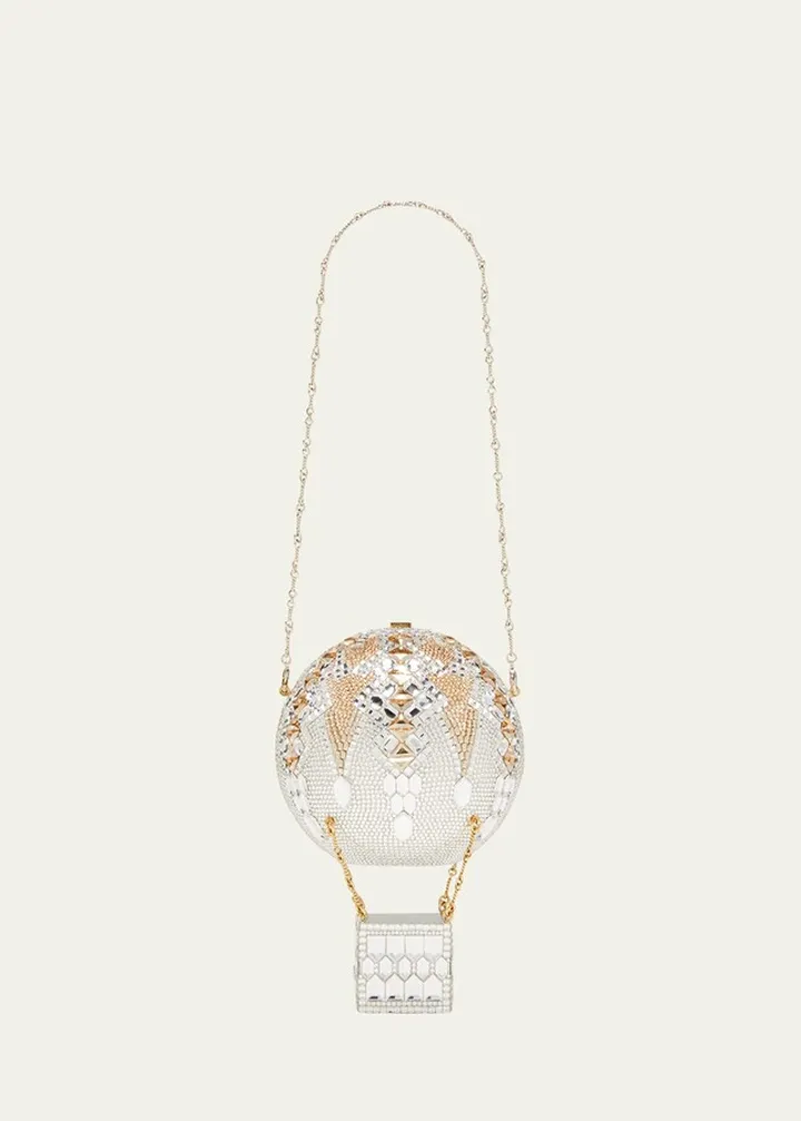Hot Air Balloon Crystal Minaudiere Bag
