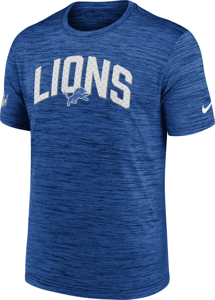 Nike Men's Dri-FIT Velocity Athletic Stack (NFL Detroit Lions) T-Shirt in Blue