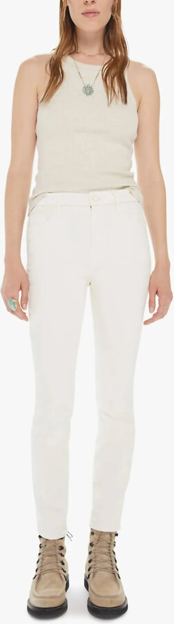 High Waisted Looker Ankle Jean in Antique White