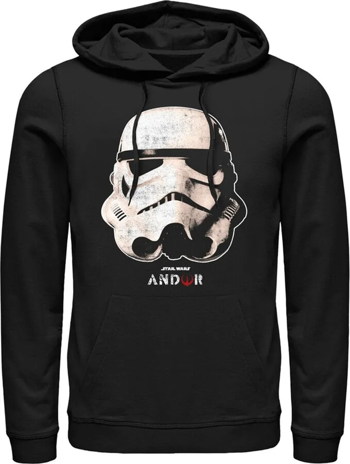 Men's Star Wars: Andor Stormtrooper Helmet Pull Over Hoodie - Black - X Large