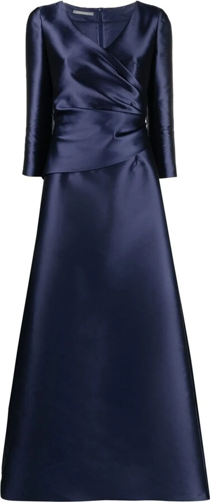Wrap-Front Satin Gown