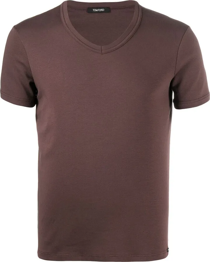 logo patch V-neck T-shirt