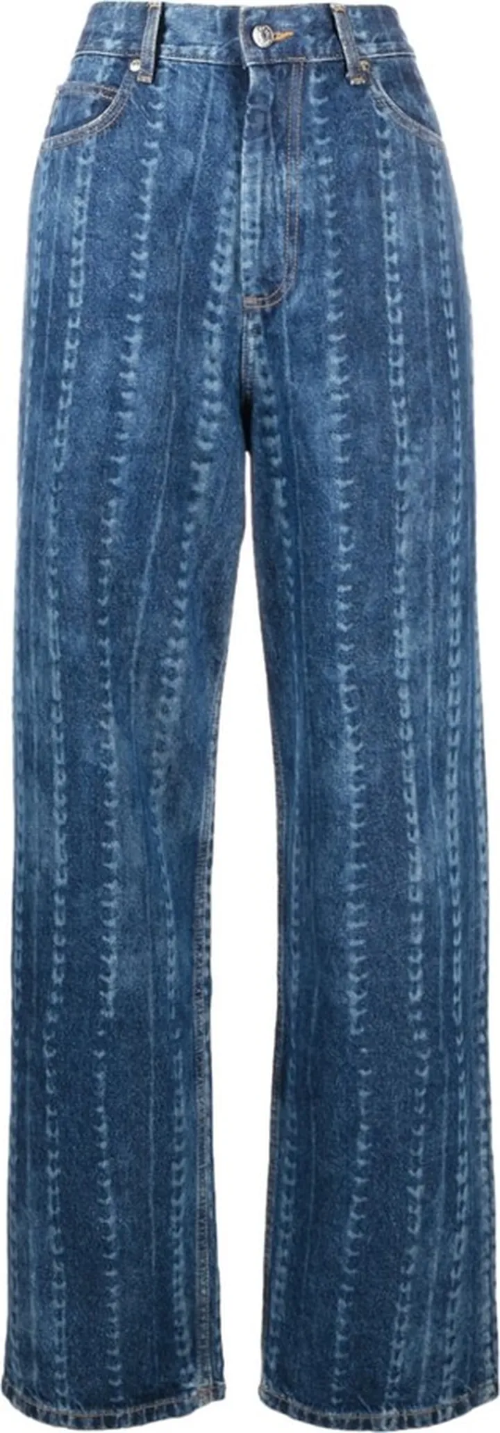 Patterned Wide-Leg Jeans