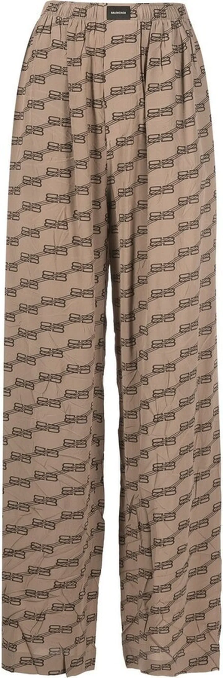 Brown BB Monogram Print Straight-Leg Trousers
