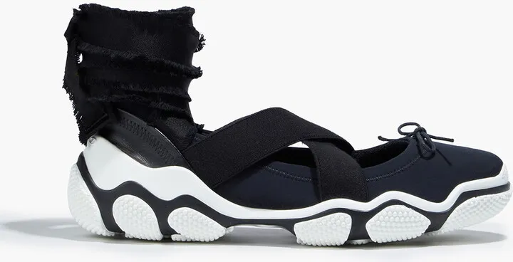 Ballet bow-embellished neoprene sneakers