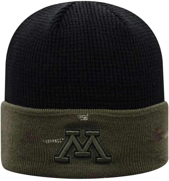 Men's Olive and Black Minnesota Golden Gophers Oht Military-Inspired Appreciation Skully Cuffed Knit Hat