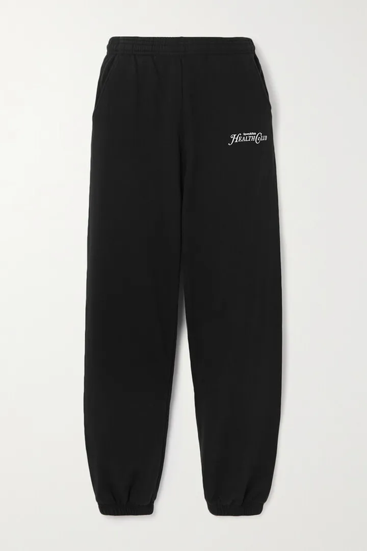 Sporty & Rich - Rizzoli Printed Cotton-jersey Track Pants - Black