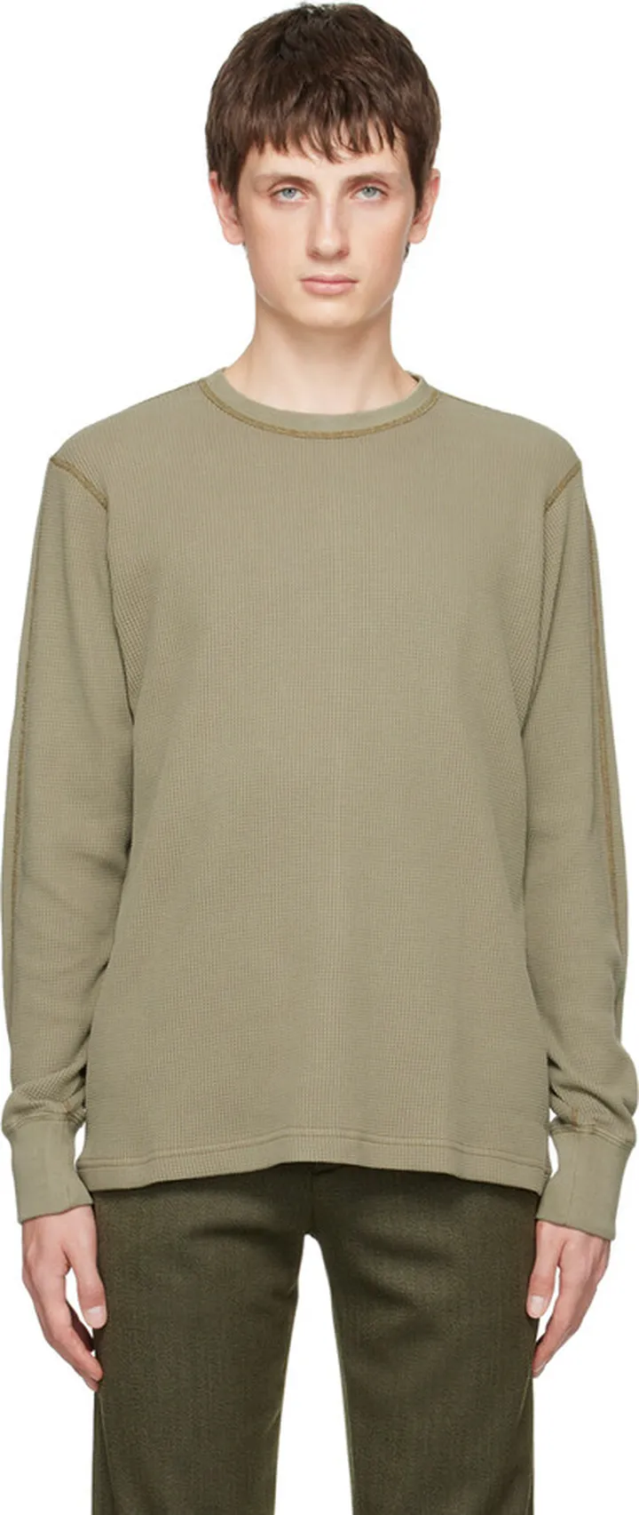 rag & bone Khaki Garment Dyed Long Sleeve T-Shirt