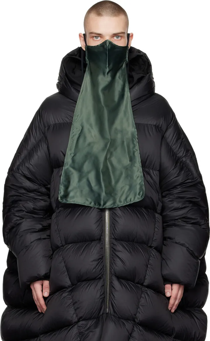 Rick Owens Green Long Face Mask