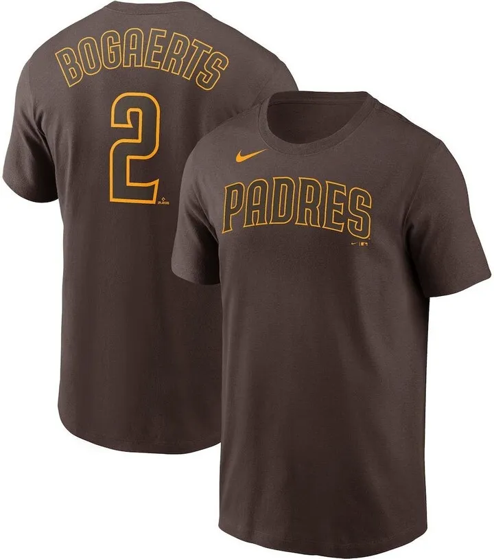 Men's Nike Xander Bogaerts Brown San Diego Padres Name & Number T-Shirt