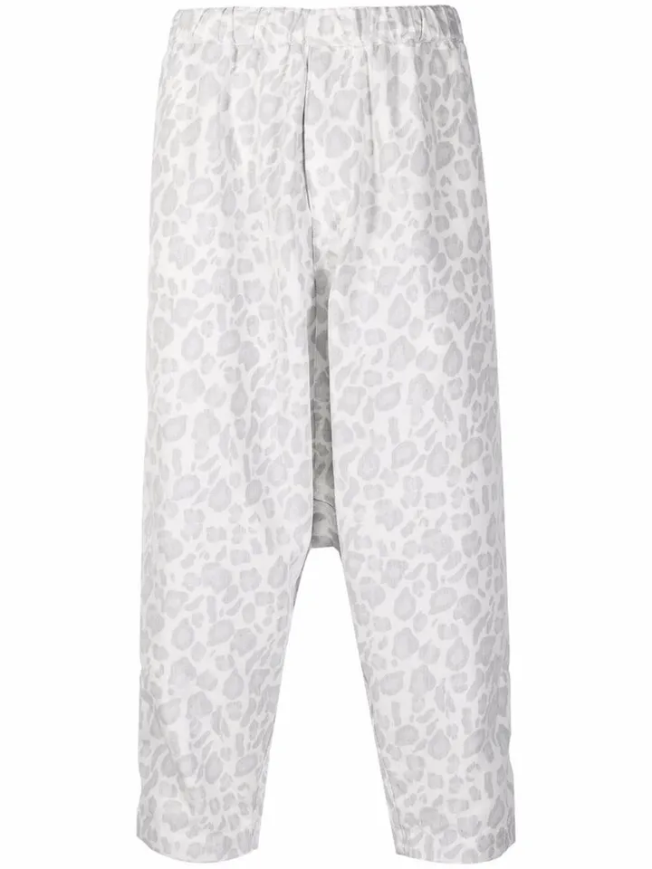 Leopard-Print Cropped Trousers