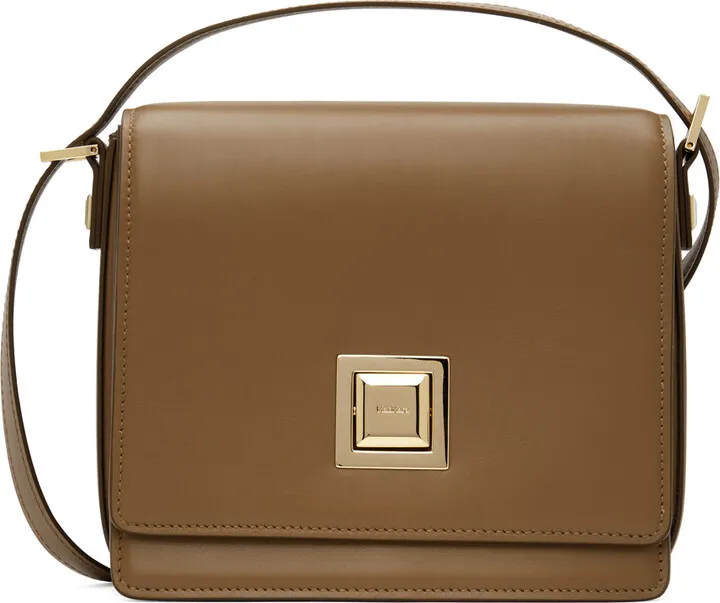 Max Mara Brown Foldover Flap Bag
