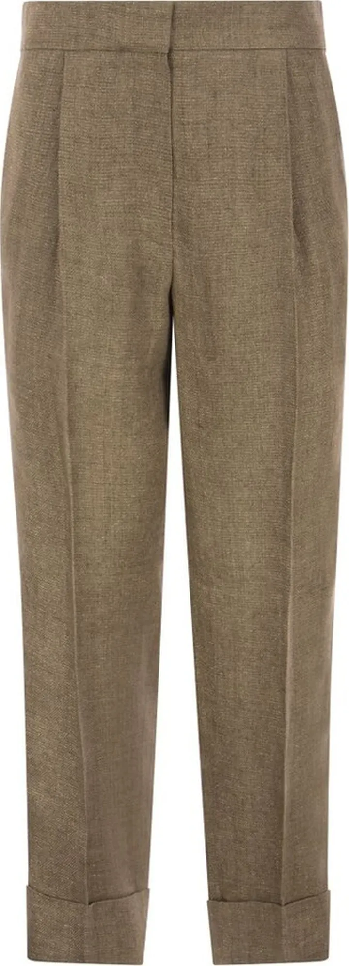 Brunello Cucinelli High-Waist Cropped Tailored Trousers