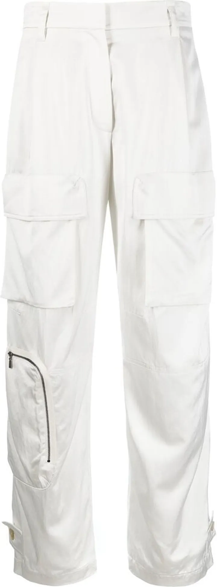 Zip-Detail Straight-Leg Cargo Trousers