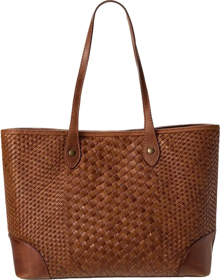 Frye Melissa Basket Woven Leather Shopper Tote