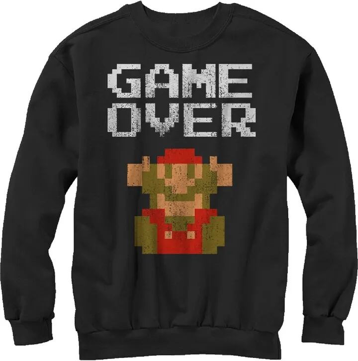 Men's Nintendo Mario Game Over Sweatshirt - Black - X Large
