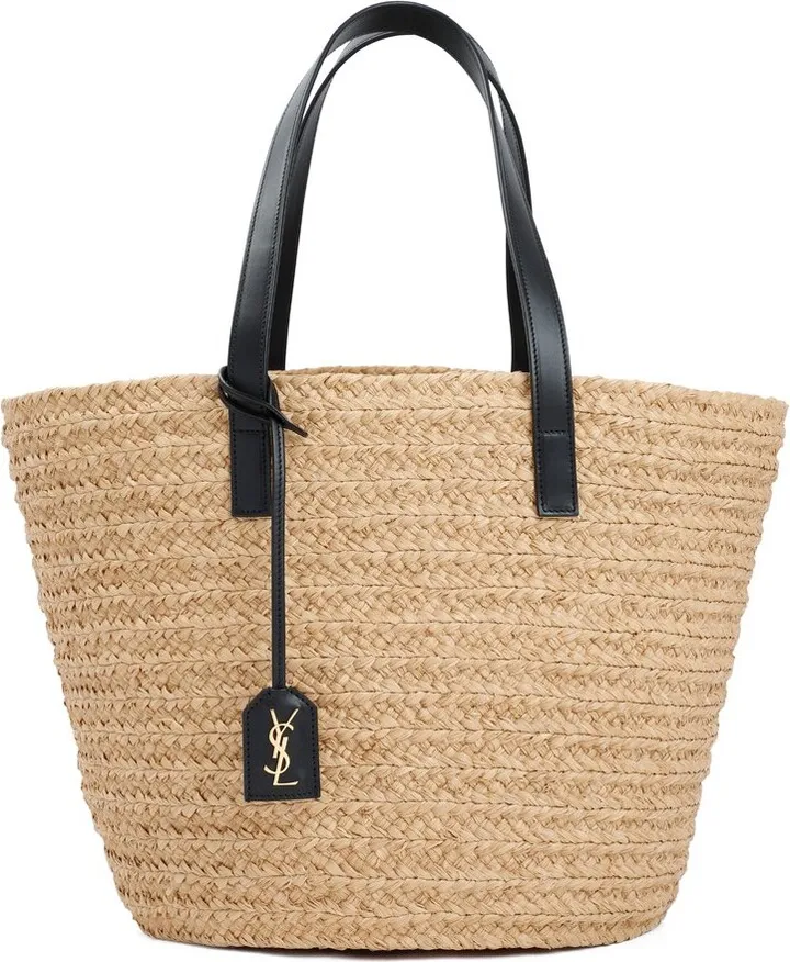 Saint Laurent Logo Tag Interwoven Tote Bag