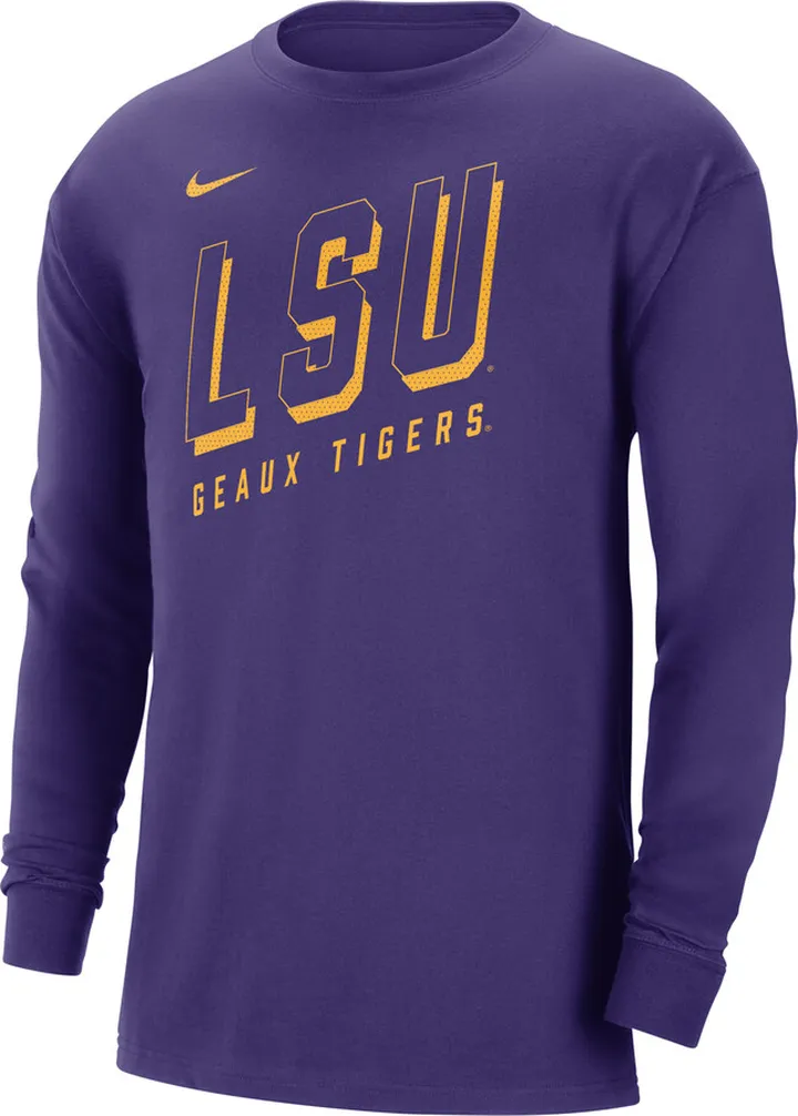 LSU Nike Men's College Long-Sleeve Max90 T-Shirt in Purple