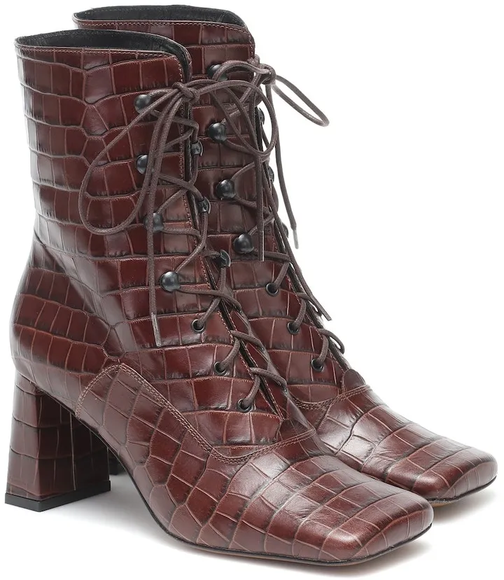 Claude lace-up leather ankle boots