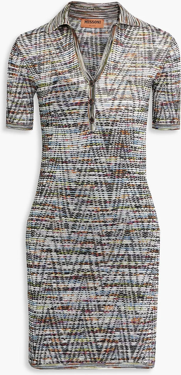Crochet-knit mini dress