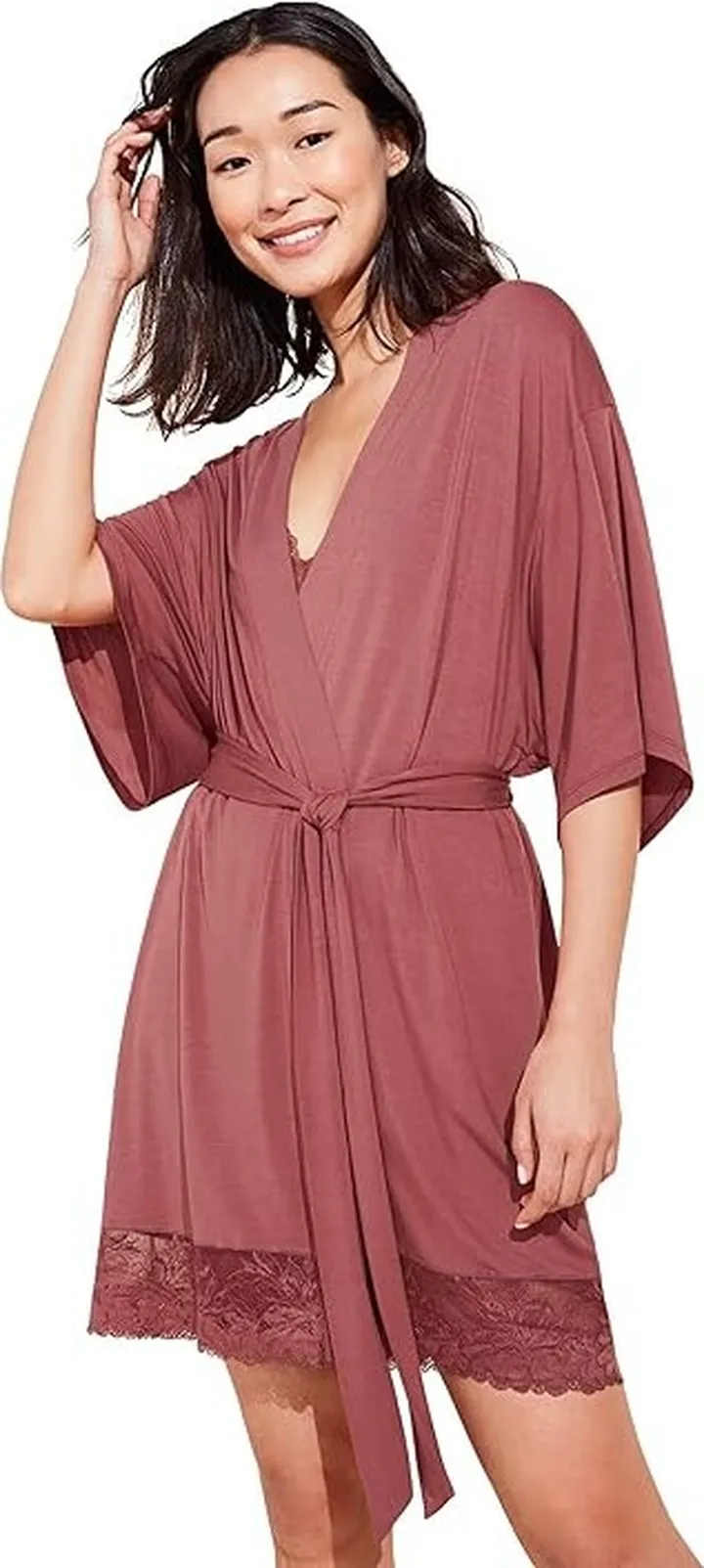 Eberjey Rosalia - The Elevated Everyday Robe (Rosewood) Women's Robe