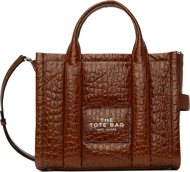 Marc Jacobs Brown Medium Croc-Embossed 'The Tote Bag' Tote