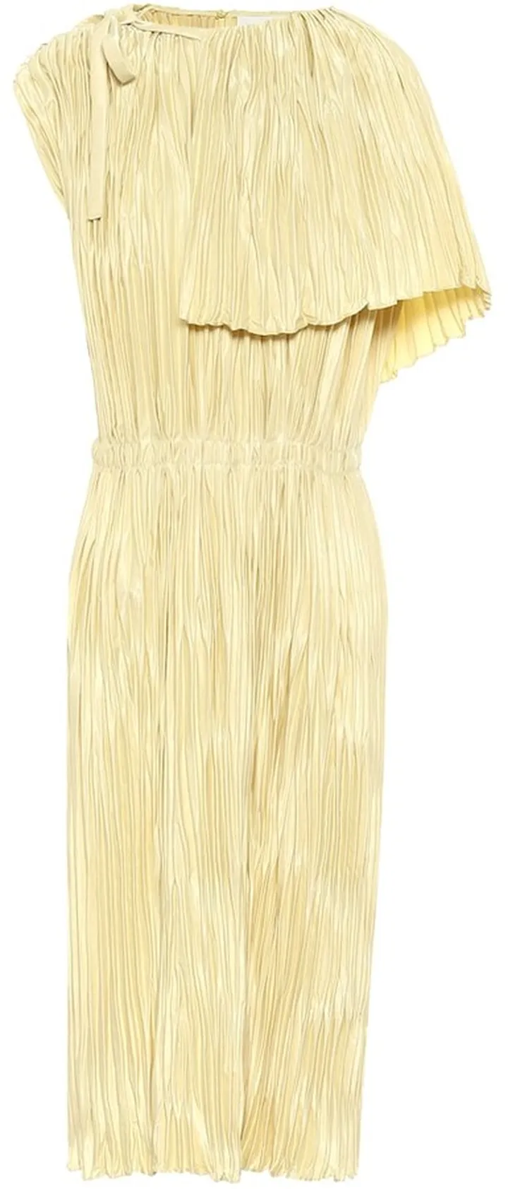 Plisse satin midi dress