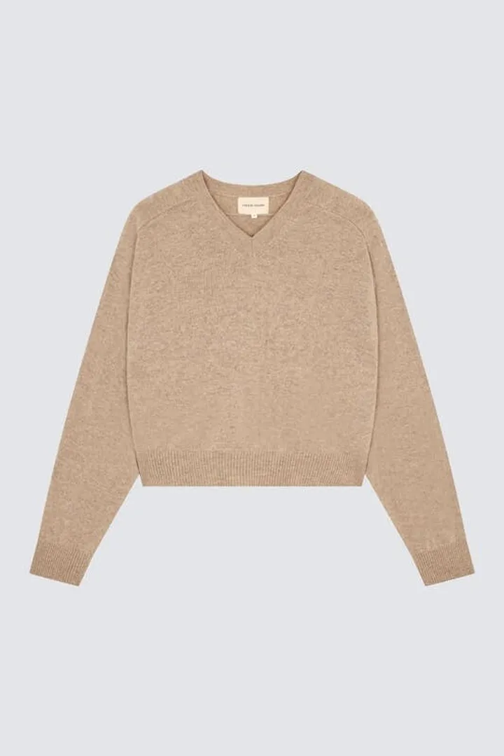 LOULOU STUDIO Emsalo V Neck Sweater - Brown