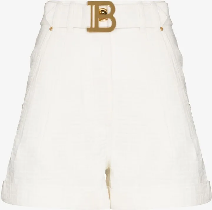 Monogram Belted Denim Shorts