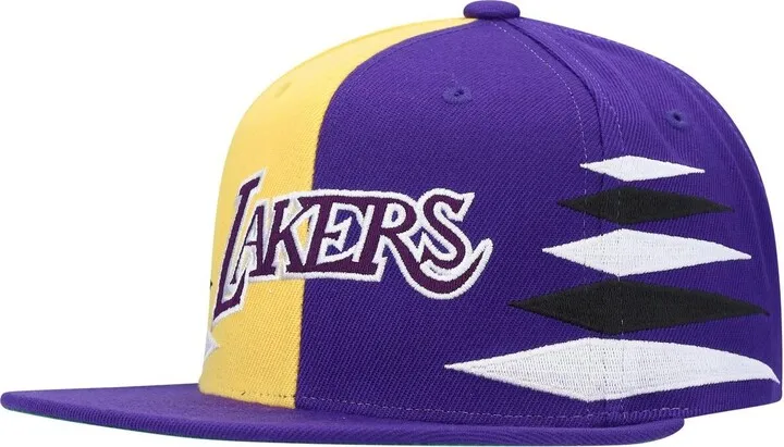 Men's Gold and Purple Los Angeles Lakers Hardwood Classics Diamond Cut Snapback Hat