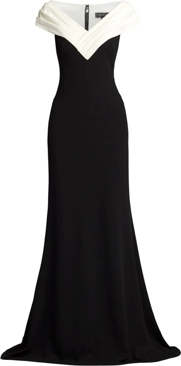 Maribel draped V-neck gown