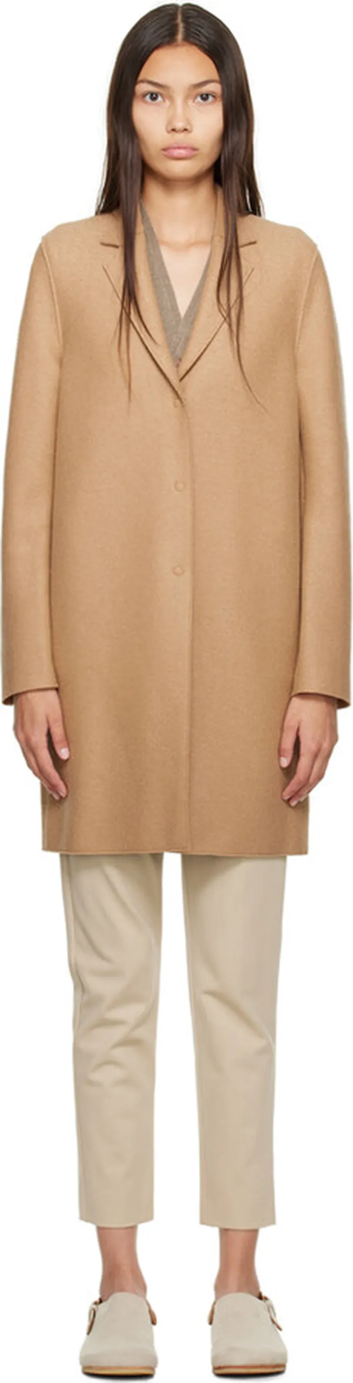 Harris Wharf London Tan Cocoon Coat