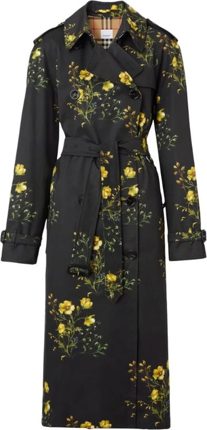 Burberry Floral Long Waterloo Trench Coat