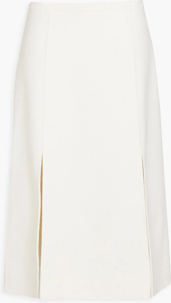 Wool-felt midi skirt