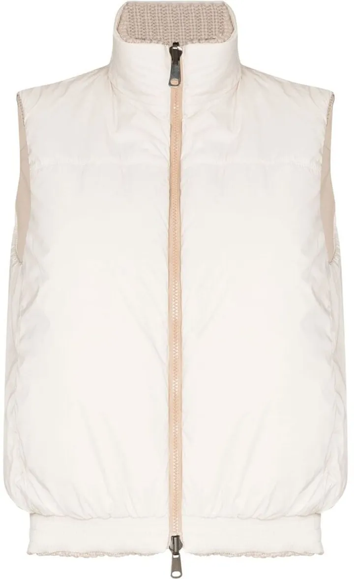 Funnel-Neck Cashmere Gilet