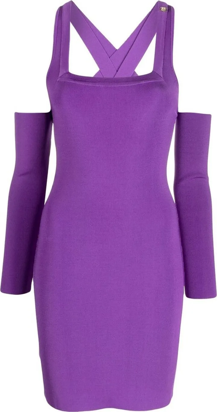 Logo-Plaque Ribbed Dress