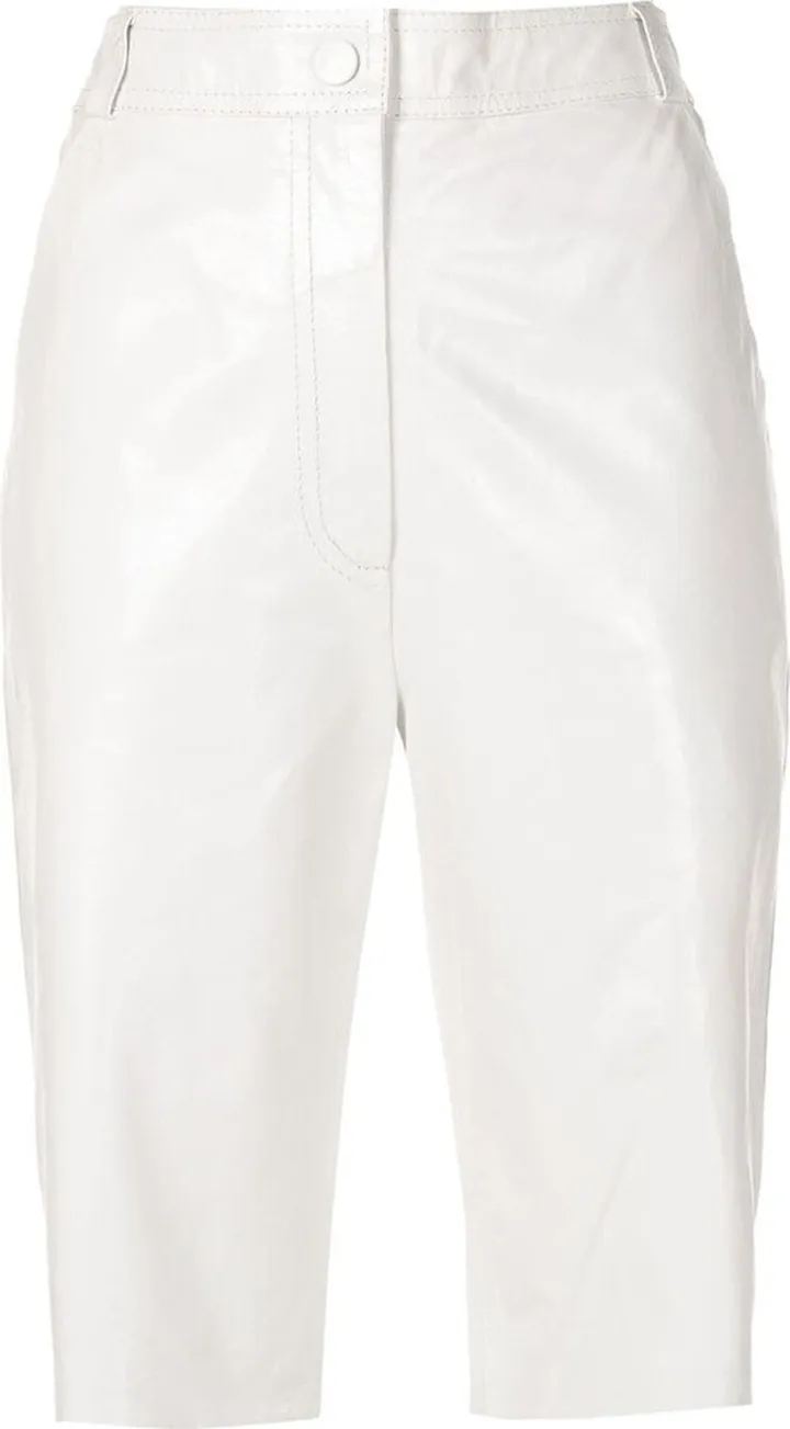 High-Waisted Leather Shorts